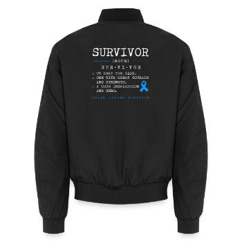 Côlon, cancer, gros intestin - Bomber unisexe - noir - Dos - AI Model Male 185 light (185cm)
