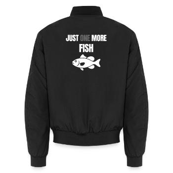 Juste un poisson de plus – Humour de pêche - Bomber unisexe - noir - Dos - AI Model Male 185 light (185cm)