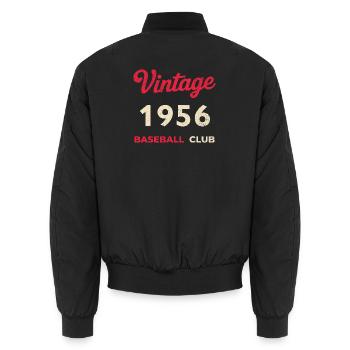 Millésime 1956 – Année de naissance rétro du club de baseball - Bomber unisexe - noir - Dos - AI Model Male 185 light (185cm)