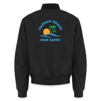 Mae Nam Beach Koh Samui - Unisex Bomber Jacket - black - Back - AI Model Male 185 light (185cm)