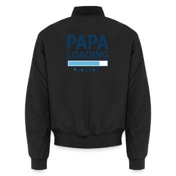 Papa loading please wait - Soon to be a dad? - Unisex Bomber Jacket - black - Back - AI Model Male 185 light (185cm)
