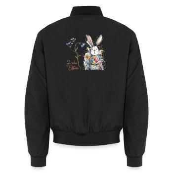 Lapin de Pâques avec des œufs colorés - Bomber unisexe - noir - Dos - AI Model Male 185 light (185cm)