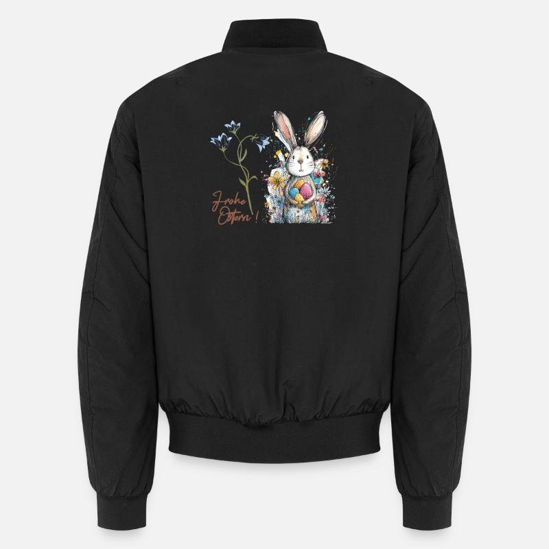Lapin de Pâques avec des œufs colorés Bomber unisexe