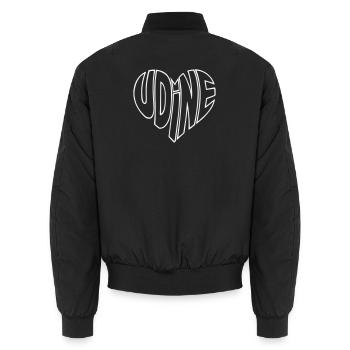 Udine Italien Herz Outline Typography - Unisex Bomberjacke - Schwarz - Hinten - AI Model Male 185 light (185cm)