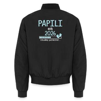 Papili en 2026 Cadeau Futur papy  - Bomber unisexe - noir - Dos - AI Model Male 185 light (185cm)