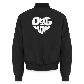 Dog mom heart with dog logo - Unisex Bomber Jacket - black - Back - AI Model Male 185 light (185cm)