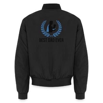 Stolzer Best Dad Ever Papa - Unisex Bomberjacke - Schwarz - Hinten - AI Model Male 185 light (185cm)