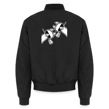 Zwei Coole Lamas Sonnenbrille Dartpfeil Maul Team - Unisex Bomberjacke - Schwarz - Hinten - AI Model Male 185 light (185cm)