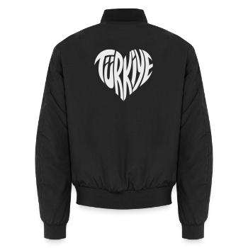 Türkiye, Türkei Herzschrift Design - Unisex Bomberjacke - Schwarz - Hinten - AI Model Male 185 light (185cm)