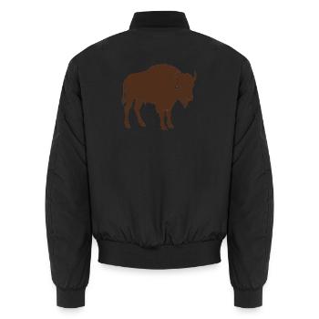Solid buffalo - Unisex Bomber Jacket - black - Back - AI Model Male 185 light (185cm)