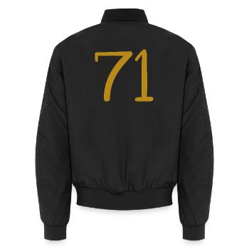 71 - Unisex Bomber Jacket - black - Back - AI Model Male 185 light (185cm)