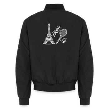 Chemise du tournoi de tennis de Paris, mode rétro de tennis - Bomber unisexe - noir - Dos - AI Model Male 185 light (185cm)