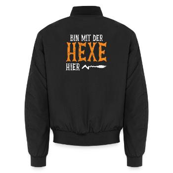 Ich Bin Mit Der Hexe Hier - Unisex Bomberjacke - Schwarz - Hinten - AI Model Male 185 light (185cm)