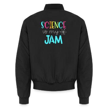 Wissenschaft ist mein Ding – Buntes T-Shirt - Unisex Bomberjacke - Schwarz - Hinten - AI Model Male 185 light (185cm)