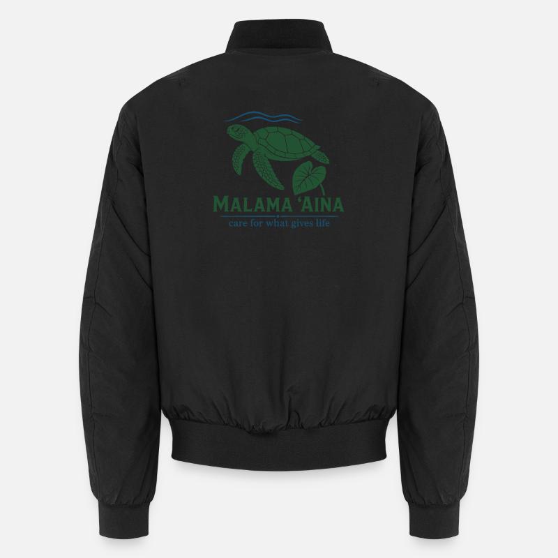 Malama Aina Turtle - Unisex Bomber Jacket - black