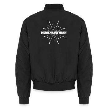 Geschenk für Medienkaufmann - Unisex Bomberjacke - Schwarz - Hinten - AI Model Male 185 light (185cm)