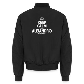 ALEJANDRO : Occupe-toi - Bomber unisexe - noir - Dos - AI Model Male 185 light (185cm)
