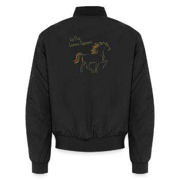 Isi Pisi Lemon Squeezi - Orange - by Maison Bichon - Unisex Bomber Jacket - black - Back - AI Model Male 185 light (185cm)