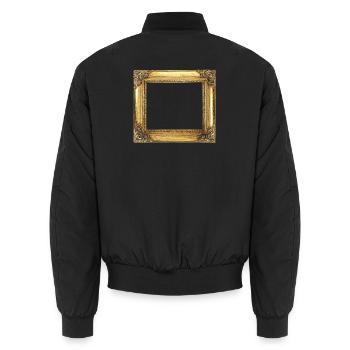 Goldener Bilderrahmen - Unisex Bomberjacke - Schwarz - Hinten - AI Model Male 185 light (185cm)
