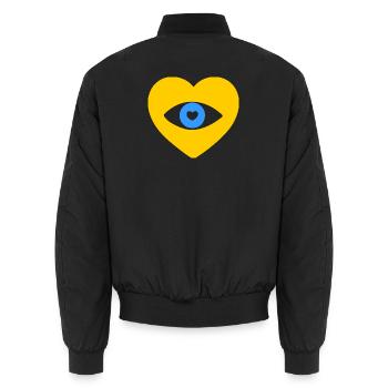 Liebe, das allsehende Herz - Unisex Bomberjacke - Schwarz - Hinten - AI Model Male 185 light (185cm)