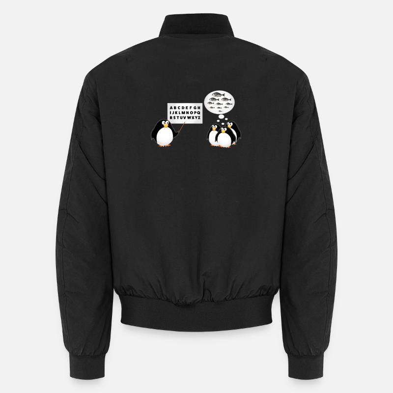 Schule - Pinguin - Unisex Bomberjacke - Schwarz