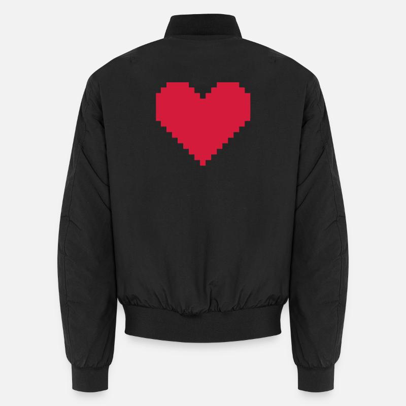 coeur pixel - Bomber unisexe - noir