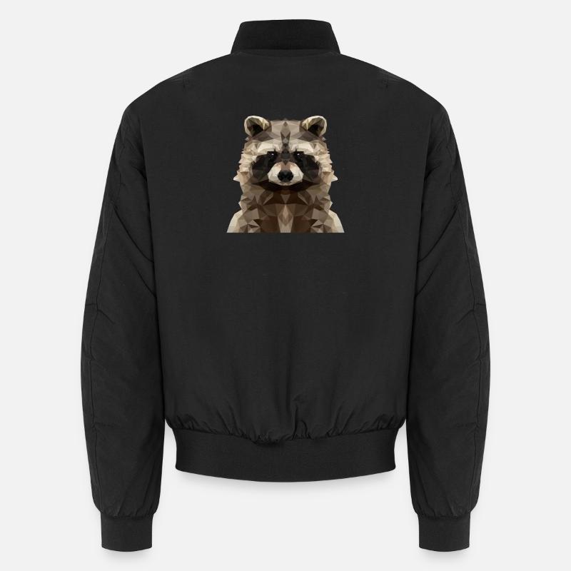 Geometrischer Waschbär - Modernes Low Poly Design Unisex Bomberjacke