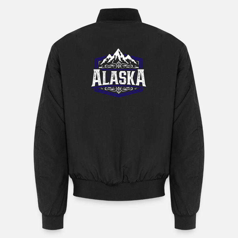 Alaska | Typographie de l'Alaska - Bomber unisexe - noir