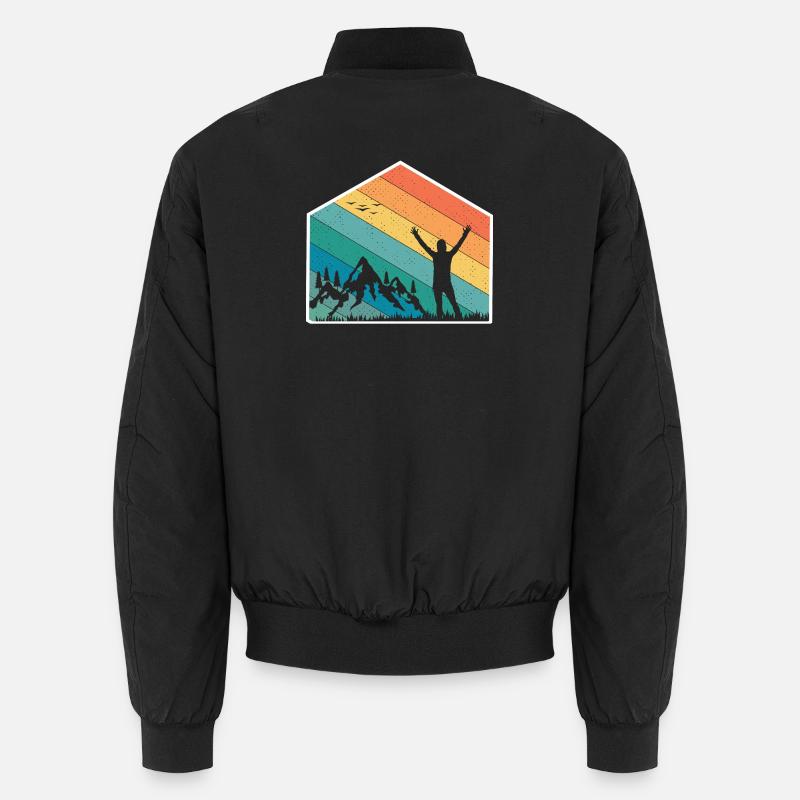Berge Silhouette Regenbogen Unisex Bomberjacke