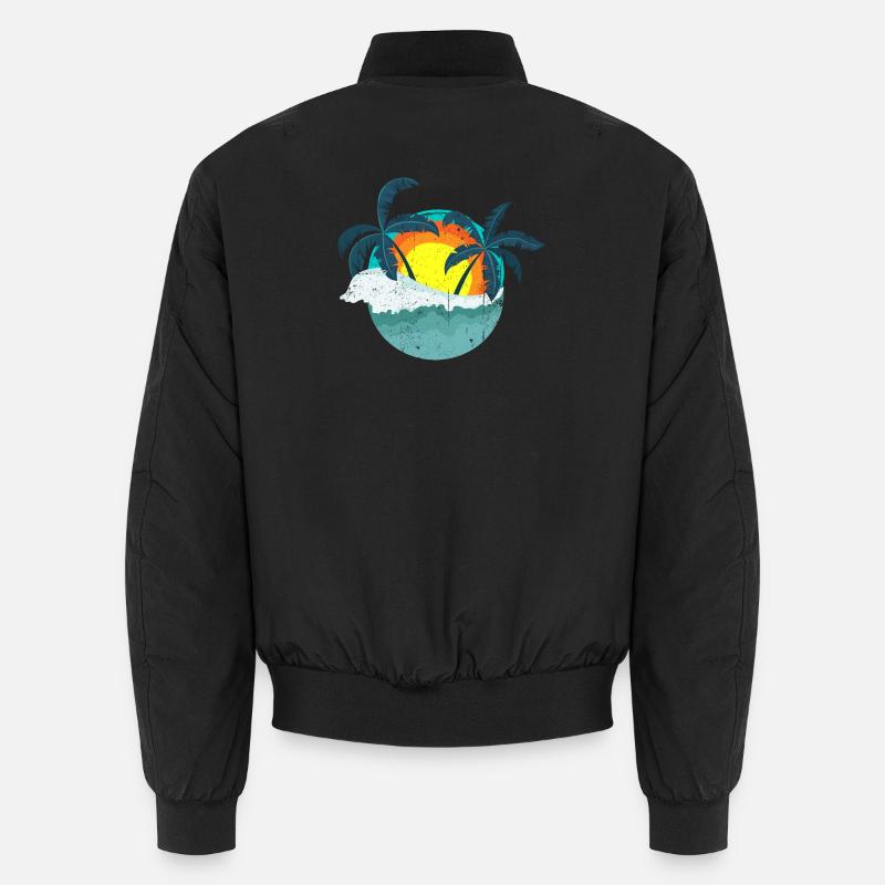 Tropical Sunset Palms Island Unisex Bomber Jacket