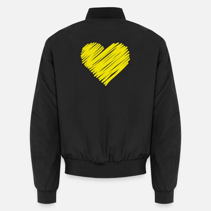 Neon Heart Sketch - Unisex Bomber Jacket - black