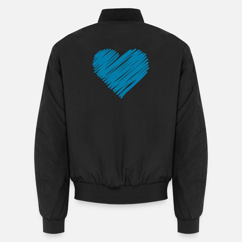 Blaues Pinselherz Unisex Bomberjacke