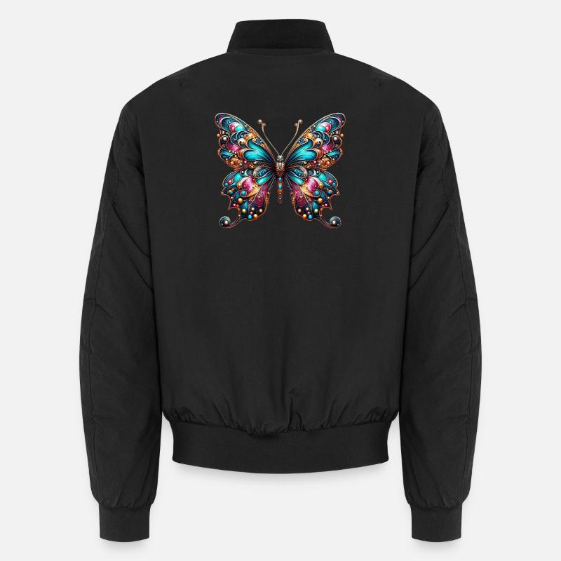 Schmetterling - Unisex Bomberjacke - Schwarz