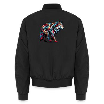 Loup - Bomber unisexe - noir - Dos - AI Model Male 185 light (185cm)