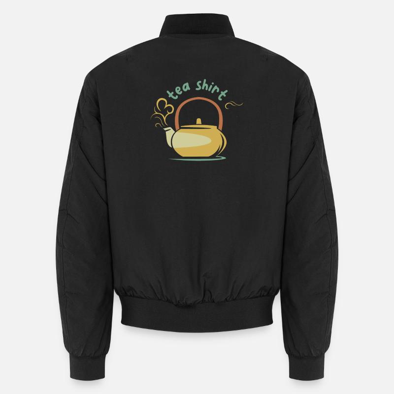 vintage tea pot teashirt illustration comic Unisex Bomber Jacket