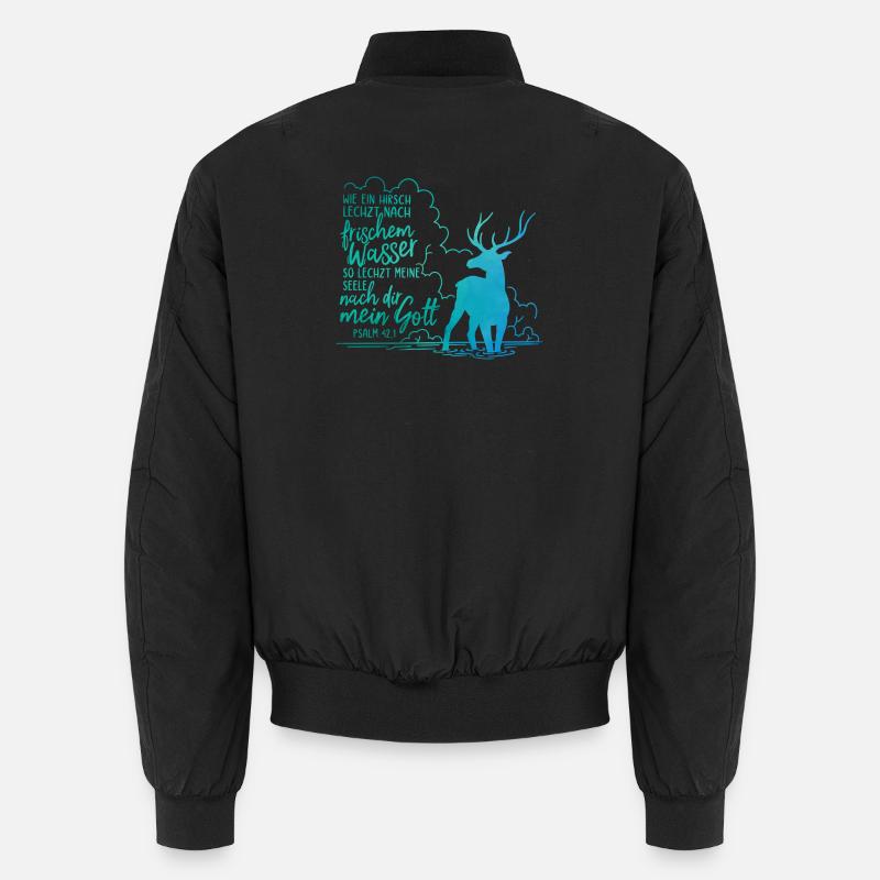 Wie ein Hirsch lechzt nach frischem Wasser Unisex Bomberjacke