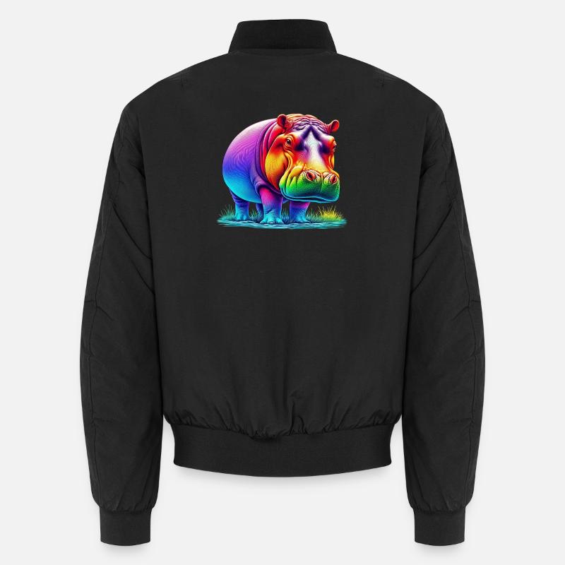 Hippopotamus - Unisex Bomber Jacket - black