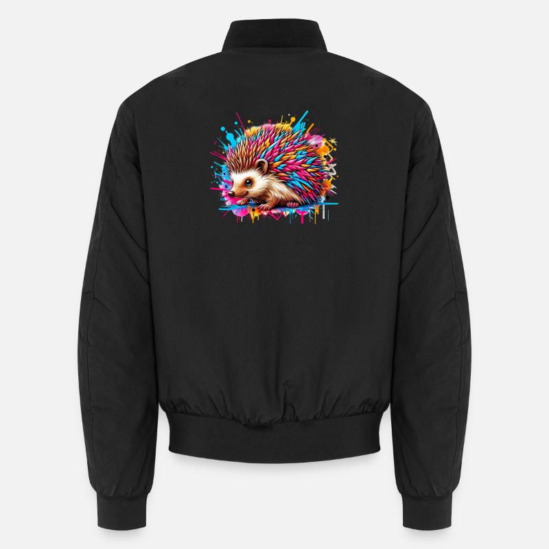 Hedgehog - Unisex Bomber Jacket - black
