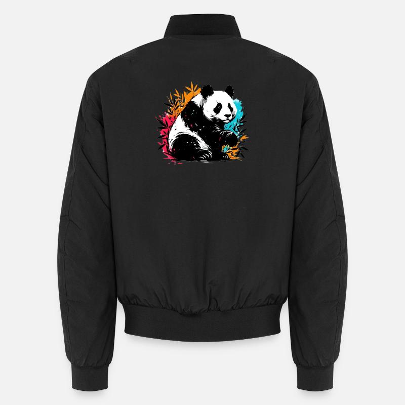 Panda - Unisex Bomber Jacket - black