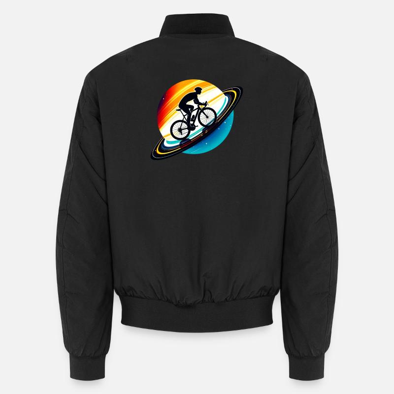 Radfahrer auf dem Saturn - Unisex Bomberjacke - Schwarz