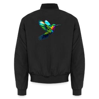 Kolibri - Unisex Bomberjacke - Schwarz - Hinten - AI Model Male 185 light (185cm)