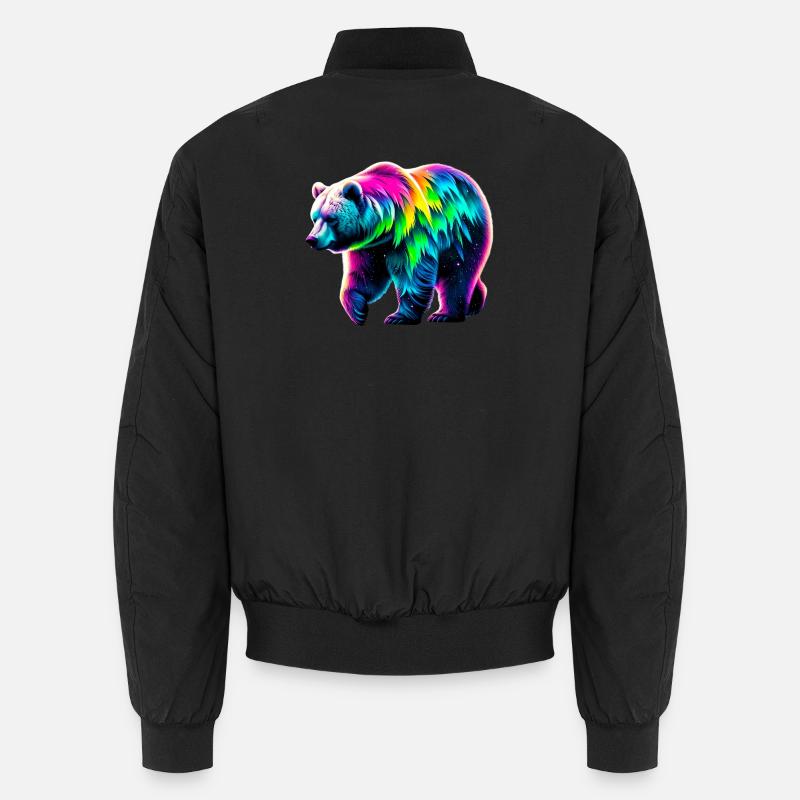 Bear - Unisex Bomber Jacket - black