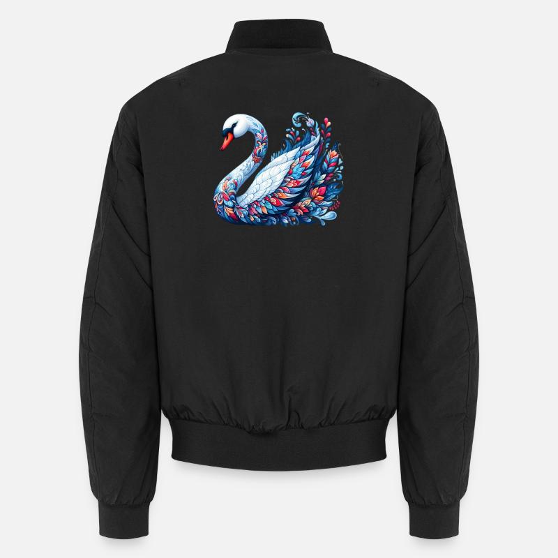 Schwan - Unisex Bomberjacke - Schwarz