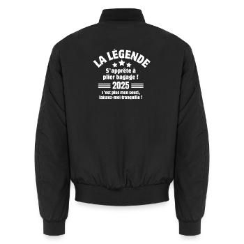 Ruhestand, Ruhestand, ich bin im Ruhestand - Unisex Bomberjacke - Schwarz - Hinten - AI Model Male 185 light (185cm)