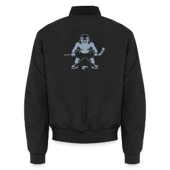 Eishockey Pinguin Silhouette minimalistisch stark - Unisex Bomberjacke - Schwarz - Hinten - AI Model Male 185 light (185cm)