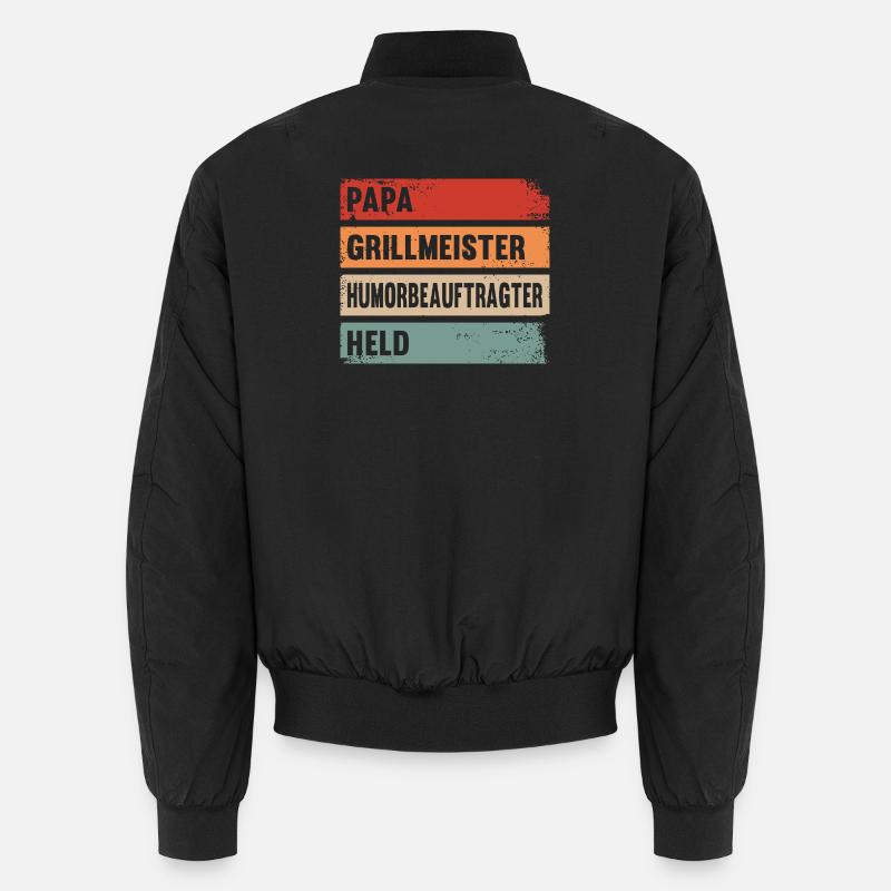 Papa Grillmeister Held Unisex Bomberjacke