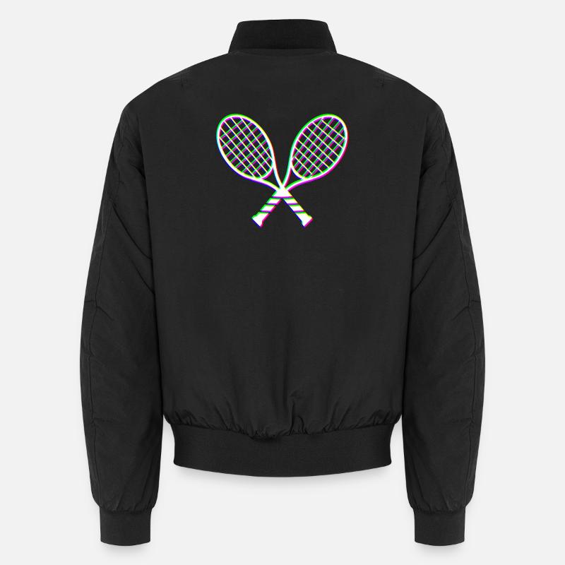 Tennis Glitch effekt racket - Unisex Bomberjacke - Schwarz