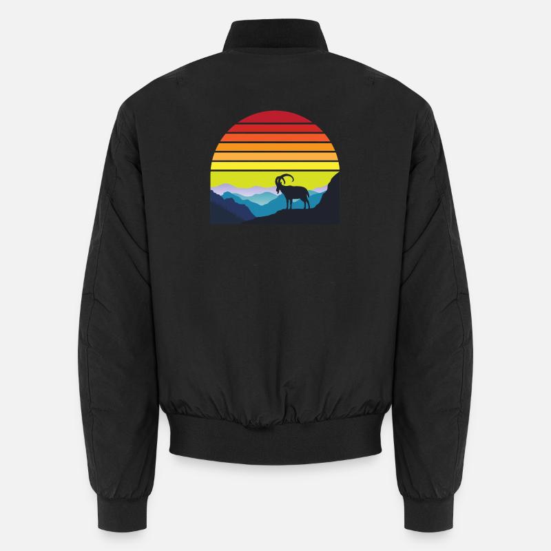 Goat Silhouette at Sunset Unisex Bomber Jacket
