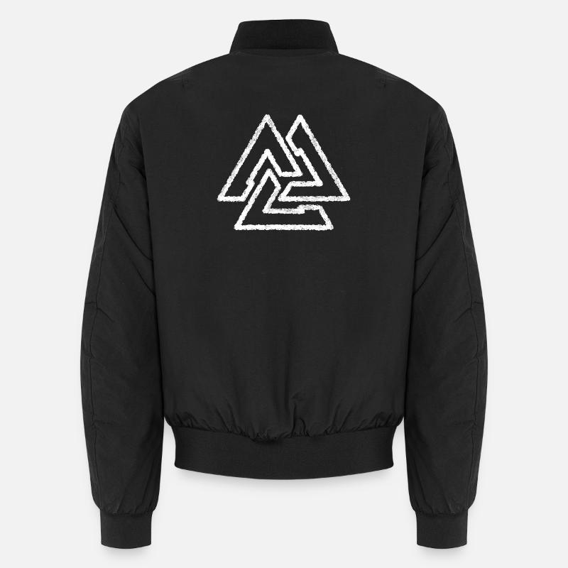 Valknut Viking Knot - Unisex Bomber Jacket - black
