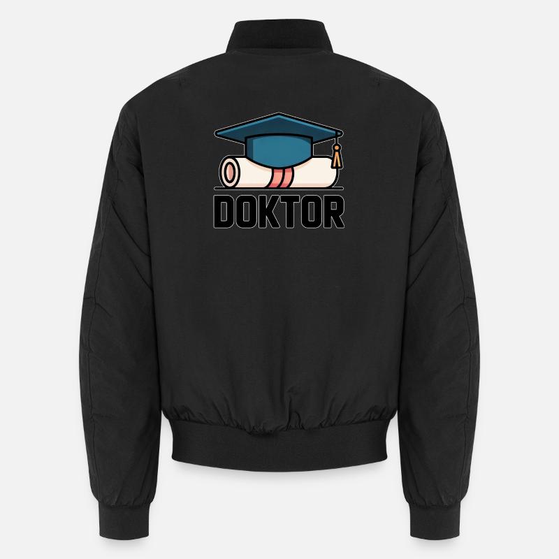 Doktorhut Urkunde – Abschluss, Promotion, Geschenk - Unisex Bomberjacke - Schwarz